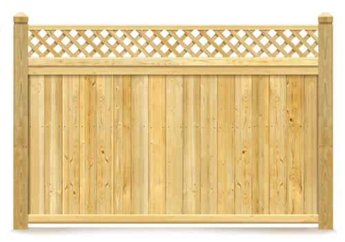 Lattice Top wood fence in Hampton Roads
